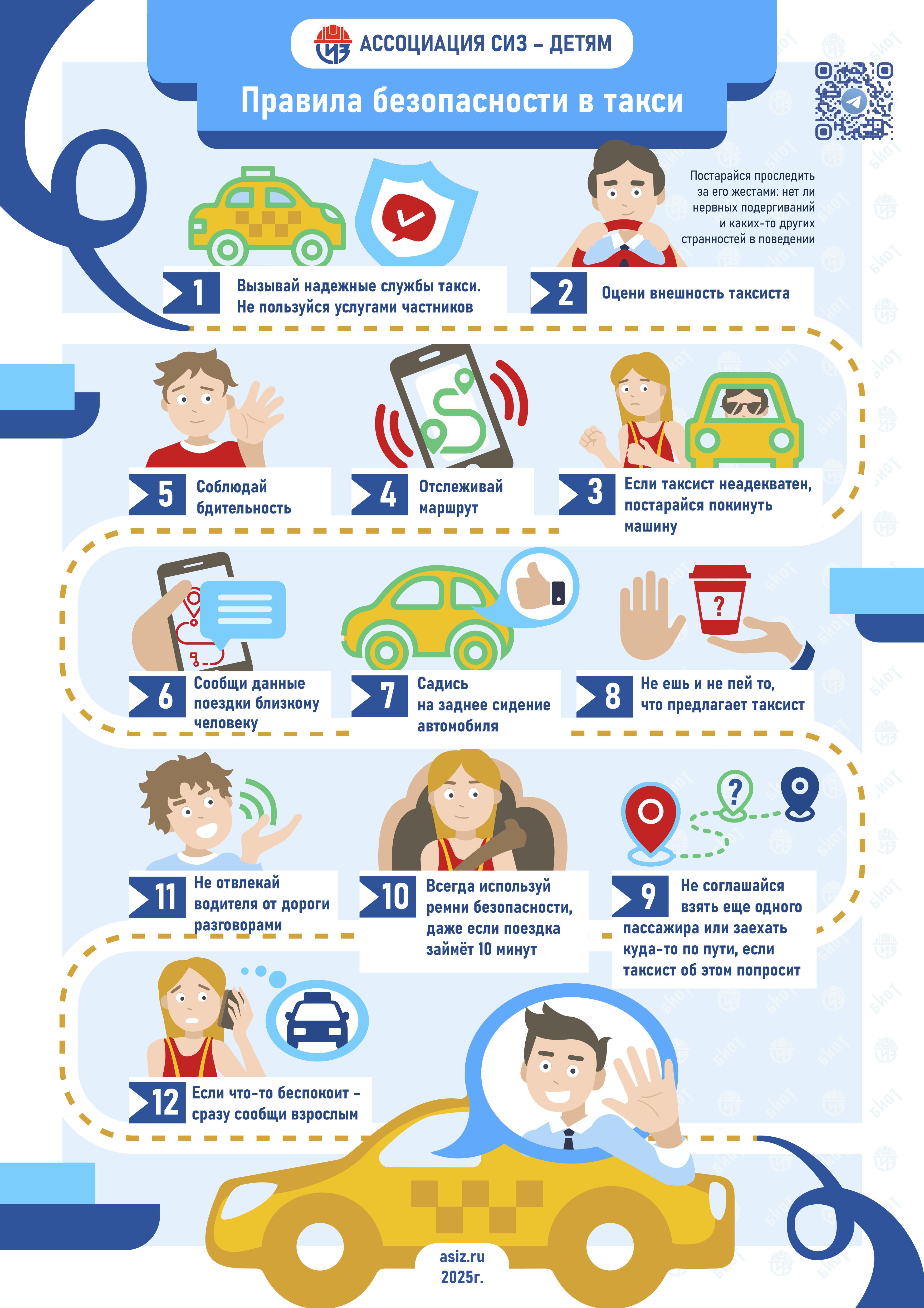Правила безопасности в такси
